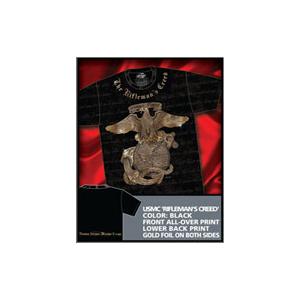 USMC Rifleman's Creed All-Over Printed Tee (Black) 7.62 Design