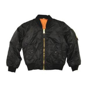 Youth Nylon MA-1 Flight Jacket (Black)