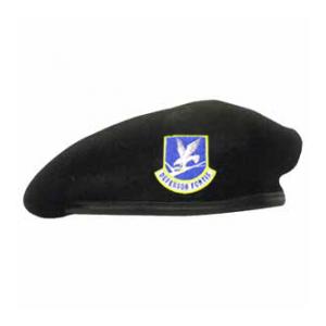 Military Air Force Enlisted Beret With Flash (Leather Sweatband)(Dark Navy)