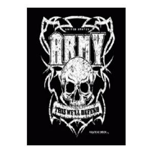 Army Skull T-Shirt (Black) Black Ink Design