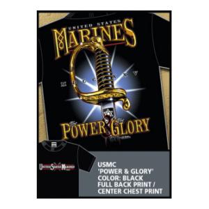 USMC Power & Glory T-shirt (Black) 7.62 Design