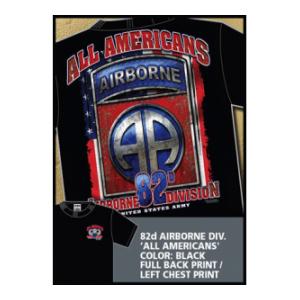 82nd Airborne Division All Americans T-shirt (Black) 7.62 Design