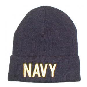 Navy Letters Watch Cap (Navy Blue)