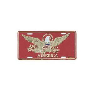 America Red License Plate