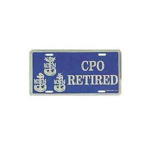 Navy CPO Retired License Plate