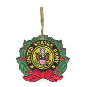 Embroidered Army Christmas Ornament