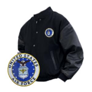 Varsity Legend Jacket (Black) with Air Force Logo
