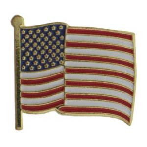 US Flag on Pole Pin