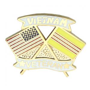 Vietnam Veteran Crossed Flag Pin
