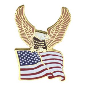US Flag with Eagle Pin