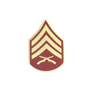 Marine Sergeant E-5 Pin (Gold on Red)