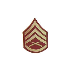 Marine Staff Sergeant E-6 Pin (Gold on Red)