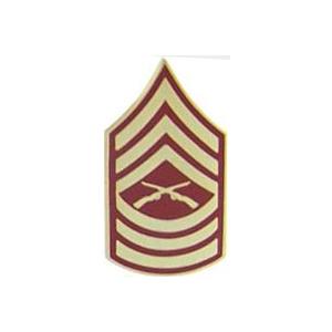 Marine Master Sergeant E-8 Pin (Gold on Red)