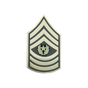 Army Command Sergeant Major E-9 Pin (Gold on Green)