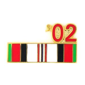 Afghanistan Service Ribbon with 02' Pin
