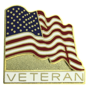 Veteran Wavy Flag Pin