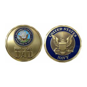 Proud Navy Dad Challenge Coin