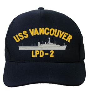 USS Vancouver LPD-2 Cap (Dark Navy) (Direct Embroidered)