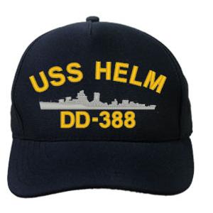 USS Helm DD-388 Cap (Dark Navy) (Direct Embroidered)