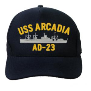 USS Arcadia AD-23 Cap (Dark Navy) (Direct Embroidered)