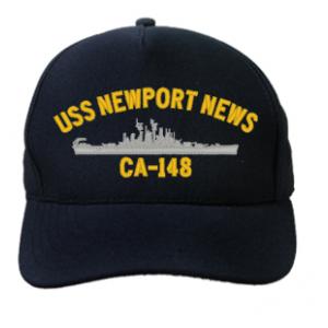 USS Newport News CA-148 Cap (Dark Navy) (Direct Embroidered)