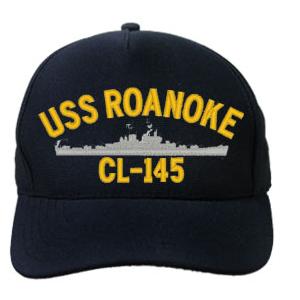 USS Roanoke CL-145 Cap (Dark Navy) (Direct Embroidered)