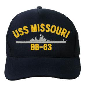 USS Missouri BB-63 Cap (Dark Navy)(Direct Embroidered)