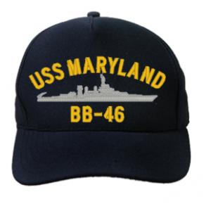 USS Maryland BB-46 Cap (Dark Navy) (Direct Embroidered)