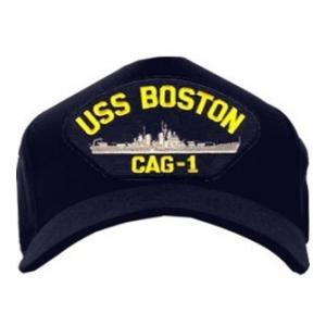 USS Boston CAG-1 Baseball Cap (Dark Navy) (Direct Embroidered)