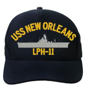 USS New Orleans LPH-11 Cap (Dark Navy) (Direct Embroidered)