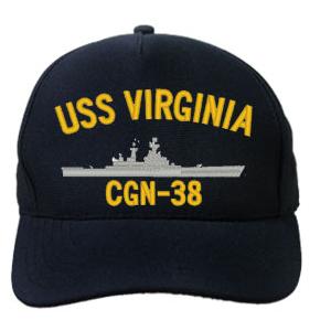 USS Virginia CGN-38 Cap (Dark Navy) (Direct Embroidered)