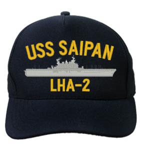 USS Saipan LHA-2 Cap (Dark Navy) (Direct Embroidered)