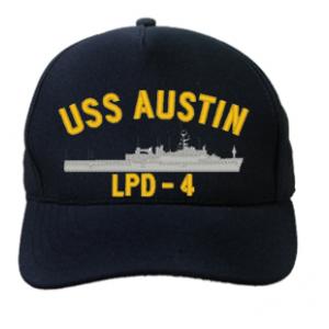 USS Austin LPD-4 Cap (Dark Navy) (Direct Embroidered)