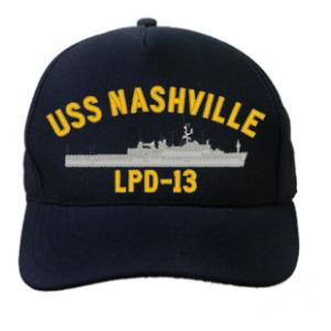 USS Nashville LPD-13 Cap (Dark Navy) (Direct Embroidered)