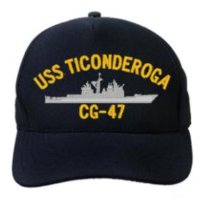 USS Ticonderoga CG-47 Cap (Dark Navy) (Custom Embroidered)
