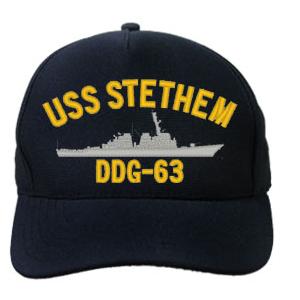 USS Stethem DDG-63 Cap (Dark Navy) (Direct Embroidered)