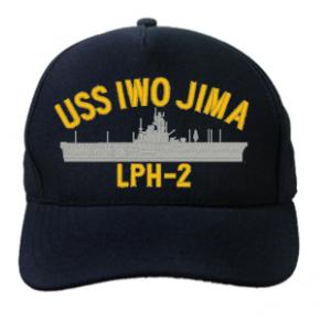 USS Iwo Jima LPH-2 Cap (Dark Navy) (Direct Embroidered)