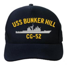 USS Bunker Hill CG-52 Cap (Dark Navy) (Direct Embroidered)