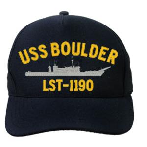 USS Boulder LST-1190 Cap (Dark Navy) (Direct Embroidered)