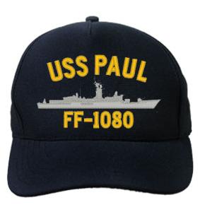 USS Paul FF-1080 Cap (Dark Navy) (Direct Embroidered)