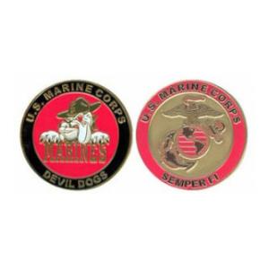 USMC Devil Dog Marines Challenge Coin