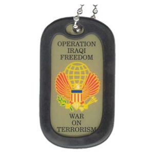 Operation Iraqi Freedom War On Terrorism Dog Tag