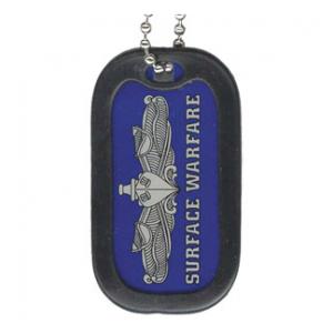 US Navy Surface Warfare Dog Tag with Enlisted Badge