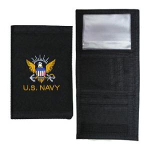 US Navy Nylon Tri-Fold Wallet (Black)