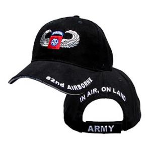 82nd Airborne Cap with Wings (Black)
