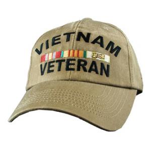 Vietnam Veteran Cap w/ Ribbons (Khaki)