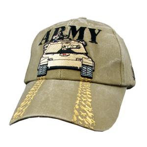 Army with Tank Extreme Embroidery Cap (Khaki)