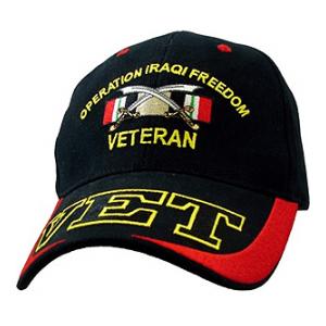 Operation Iraqi Freedom Cap w/ VET on Visor (Black)