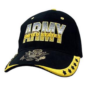 U.S. Army Cap w/ Stars on Visor (Black)
