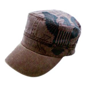US Navy Logo Flat-Top Cap (Brown)
